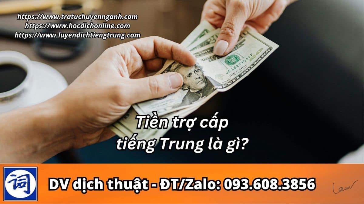 Tiền trợ cấp tiếng Trung là gì? 1 Tiền trợ cấp tiếng Trung là gì?
