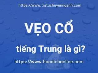 Vẹo cổ 1 Vẹo cổ tiếng Trung là gì?