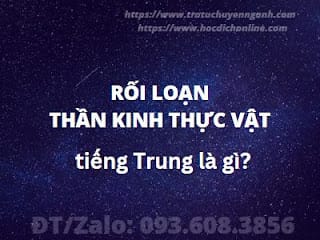Rối loạn thần kinh thực vật 1 Rối loạn thần kinh thực vật tiếng Trung là gì?