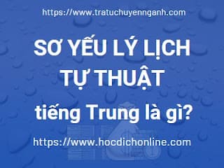 Sơ yếu lý lịch tự thuật tiếng Trung là gì? 1 Sơ yếu lý lịch tự thuật tiếng Trung là gì?