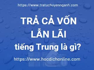 Trả cả vốn lẫn lãi tiếng Trung là gì? 1 Trả cả vốn lẫn lãi tiếng Trung là gì?