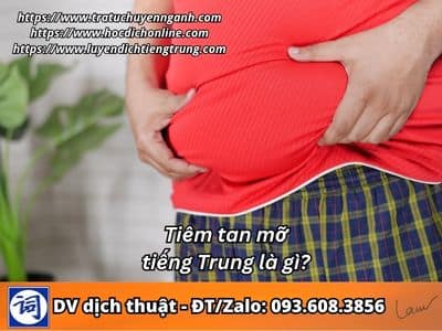 Tiêm tan mỡ tiếng Trung là gì? 6 Tiêm tan mỡ tiếng Trung là gì?